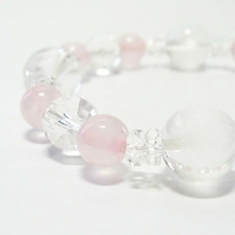 風水四神獣水晶カットローズクウォーツブレスレット