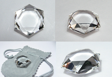 水晶カット六芒星・ヘキサグラム・ダビデの星・幸運のパワーストーン