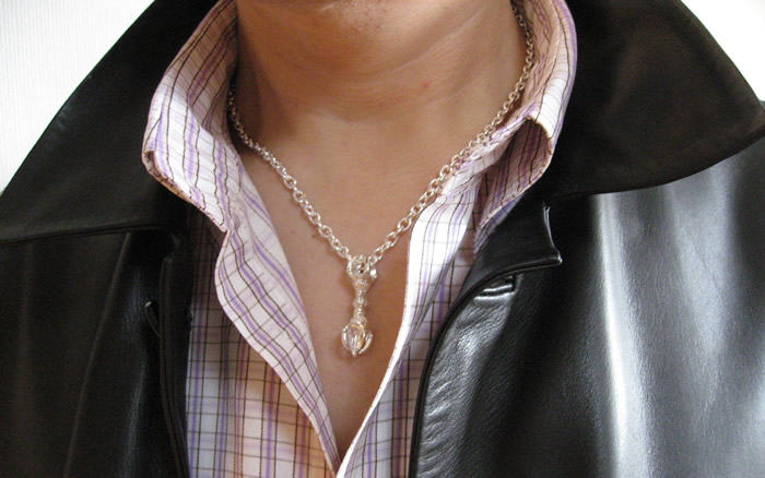 密教法具のお守り　 オリジナルシルバー五鈷杵ペンダントネックレス