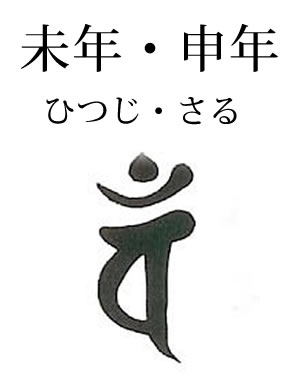 未・申年(ひつじ・さる): 大日如来・梵字バン
