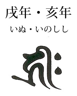 戌・亥年（いぬ・いのしし）： 阿弥陀如来・梵字キリーク