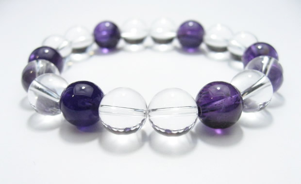 パワーストーン 最高級天然水晶・水晶・アメジストブレスレット