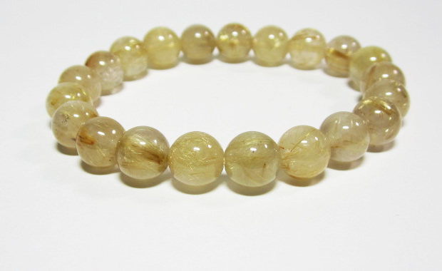 パワーストーン ルチルクォーツ AA級10mmブレスレット　内径18cm