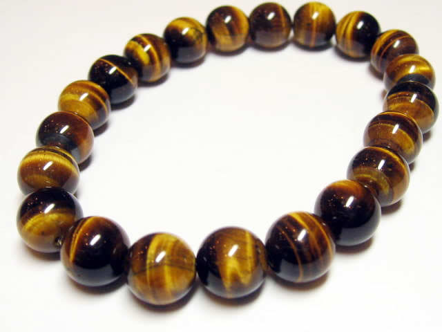 金運・仕事運アップ横目タイガーアイブレスレットのメンズパワーストーンブレスレット