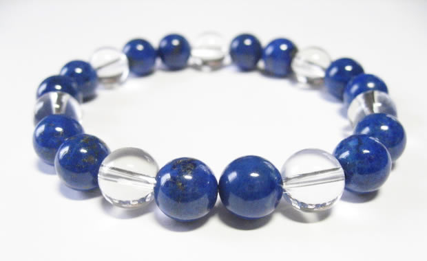 幸運を招くパワーストーン　ラピスラズリ・ラピスラズリ・水晶 ブレスレット 