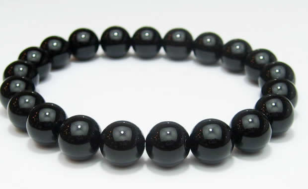 仕事運・人間関係のパワーストーンブレスレット/ブラックオニキスブレスレット10mm