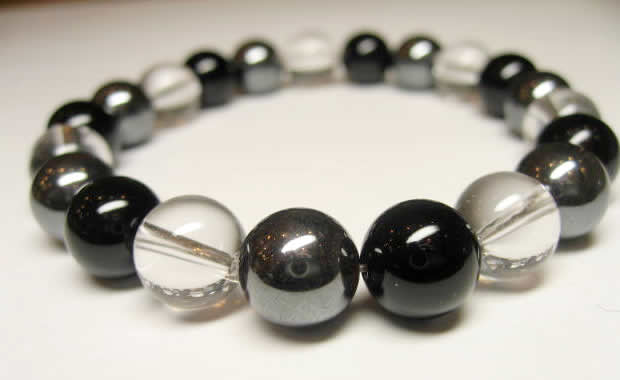 パワーストーン オニキス・ヘマタイト・最高級天然水晶ブレスレット