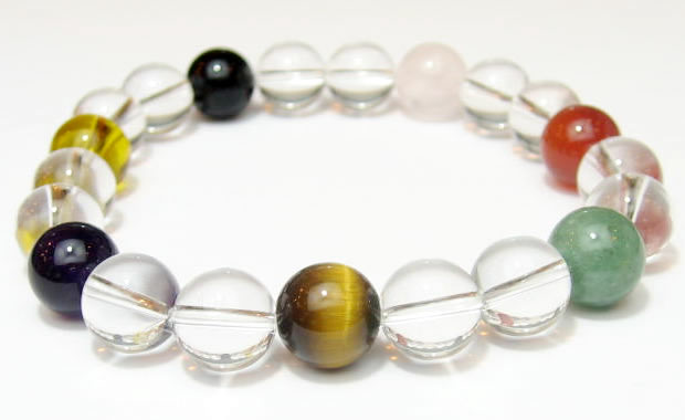 七色厄除け男性のためのパワーストーンブレスレット