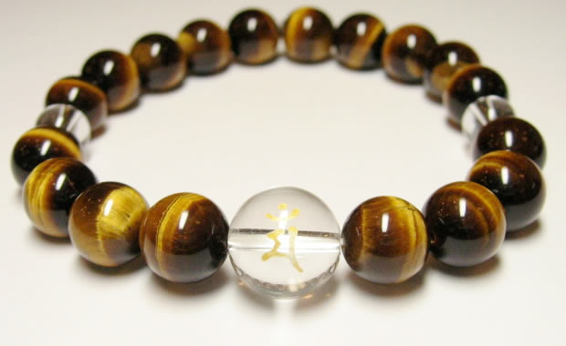 守護梵字・干支梵字　数珠タイガーアイブレスレット10mm