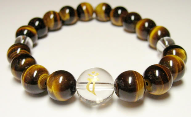 守護梵字・干支梵字　数珠タイガーアイブレスレット10mm