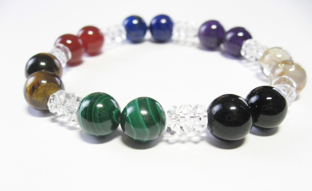 七色厄除け男性のためのパワーストーンブレスレット