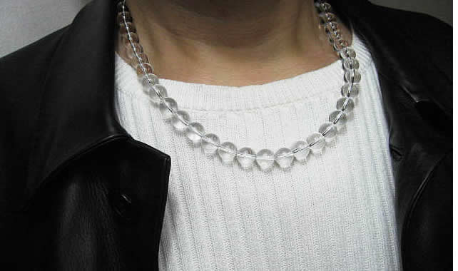 天然石水晶ネックレス10mm 　50cm・パワーストーンお守りの水晶ネックレス