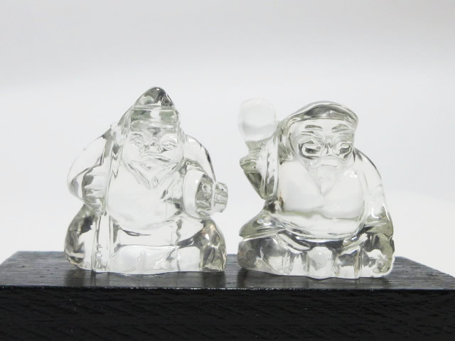 開運・金運を呼ぶ水晶の恵比寿様・大黒天様の置物