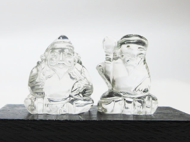 開運・金運を呼ぶ水晶の恵比寿様・大黒天様の置物
