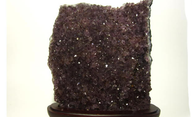 アメジストクラスター原石 木製台座付 D-30