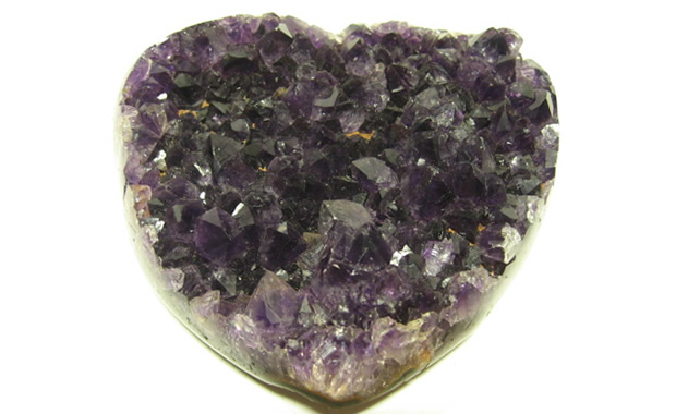 恋愛に効果の幸せの形 アメジストクラスターハート型H01パワーストーン