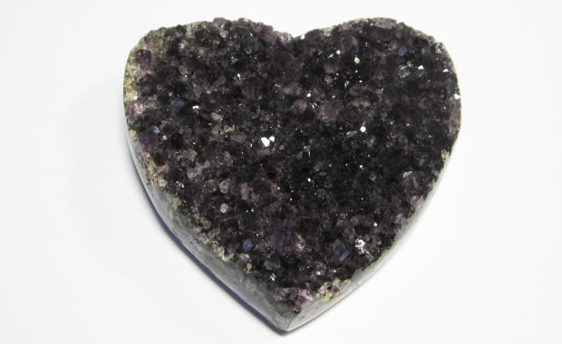 恋愛に効果の幸せの形 アメジストクラスターハート型H04パワーストーン