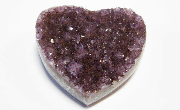 恋愛に効果の幸せの形 アメジストクラスターハート型パワーストーン
