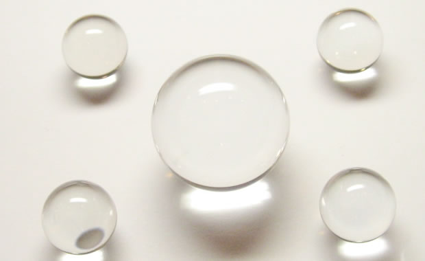 地鎮祭の準備に浄化済み　四方地鎮 魔除け水晶玉1.1寸セット