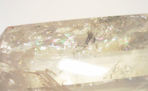 虹入り水晶ポイント大　　レインボー水晶