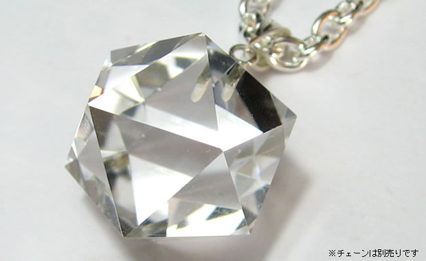 パワーストーンネックレス・水晶20面カットペンダントトップシルバー金具
