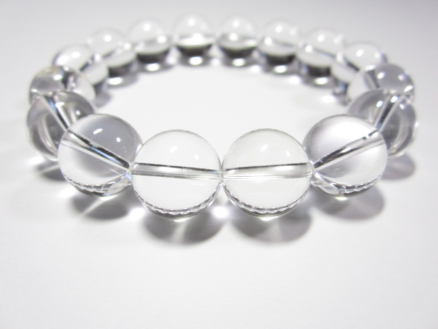 最高級 天然 水晶 14mmブレスレット/メンズパワーストーンブレスレット