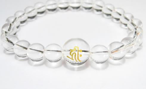 守護梵字・干支梵字水晶8mmブレスレット・数珠ブレスレット