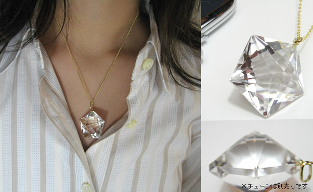 パワーストーンネックレス・水晶 五芒星カット大ペンダントトップ　金具18金