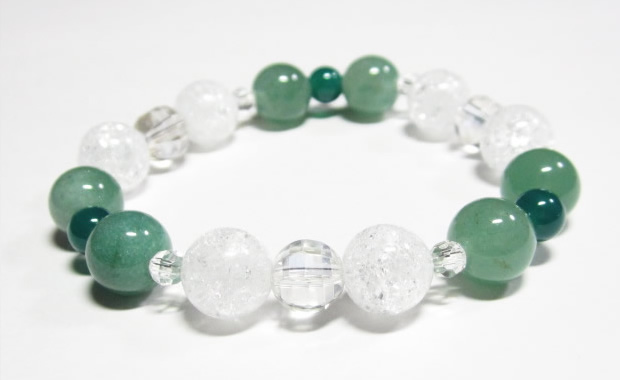 癒やし・健康運アップにクラック水晶アベンチュリンブレスレット