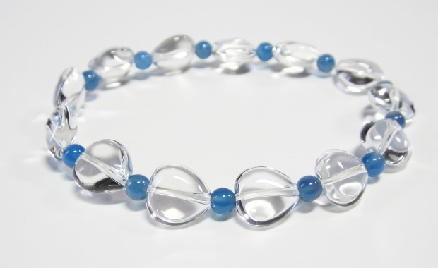 パワーストーン幸運ブレスレット・水晶ハートブレーアゲートブレスレット