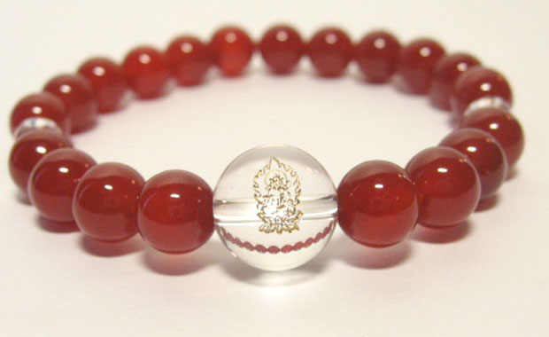 干支守護【虚空蔵菩薩】丑年・寅年の干支守護石 ・赤メノウブレスレット数珠仕立て
