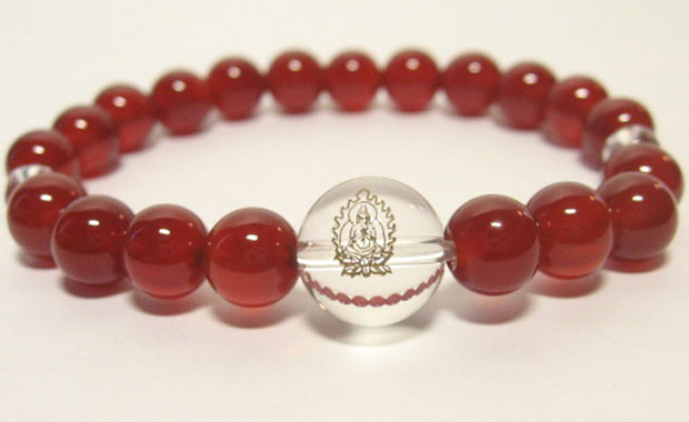 干支守護【普賢菩薩】辰年・巳年の干支守護石 ・赤メノウブレスレット数珠仕立て