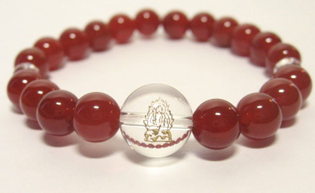 干支守護【不動明王】酉年の干支守護石 ・赤メノウブレスレット数珠仕立て