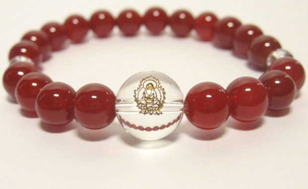 干支守護【阿弥陀如来】戌年・亥年の干支守護石 ・赤メノウブレスレット数珠仕立て