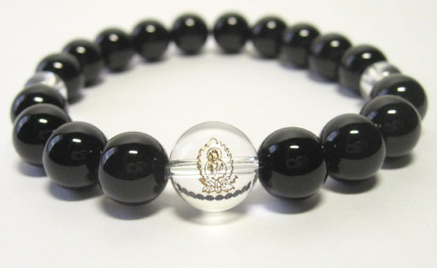 干支守護神【文殊菩薩】卯年生まれのの干支守護石 ・干支守り本尊オニキスブレスレット10mm数珠仕立て