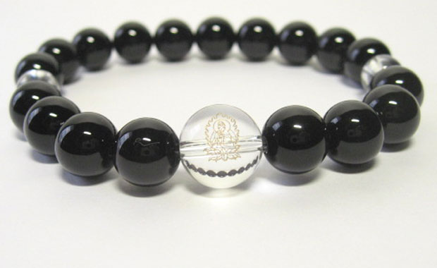 干支守護神【大日如来】未年生まれ・申年生まれのの干支守護石 ・十二支守り本尊オニキスブレスレット10mm数珠仕立て