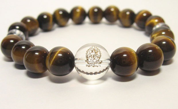 干支守護神【勢至菩薩】午年の干支守護石 ・十二支守り本尊タイガーアイブレスレット10mm数珠仕立て