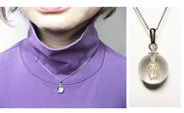 干支守護神/守護石「虚空蔵菩薩」水晶玉チェーンネックレス・パワーストーン お守り ネックレス