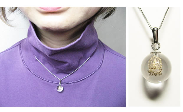 干支守護神/守護石「大日如来」水晶玉チェーンネックレス・パワーストーン お守り ネックレス