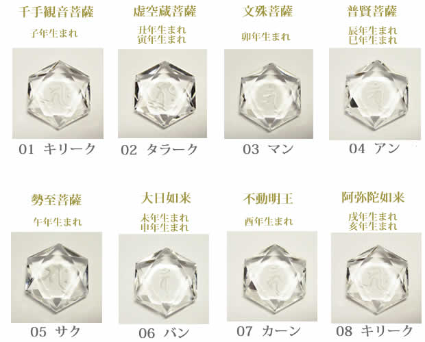 生まれ年の守護本尊の梵字水晶カット六芒星・願い事を叶える幸運石></p>

<br><br>
<p style=