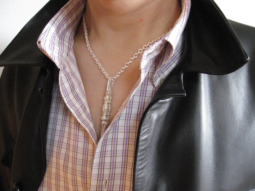 密教法具のお守り独鈷杵シルバーペンダントネックレス