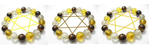 パワーストーン最強金運六芒星パワーブレスレット