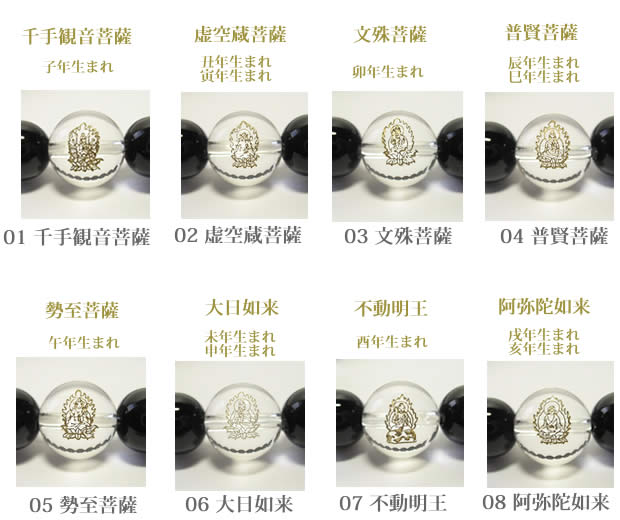 干支・守護梵字　自分の十二支守護神　生まれ年の早見表　 オニキス