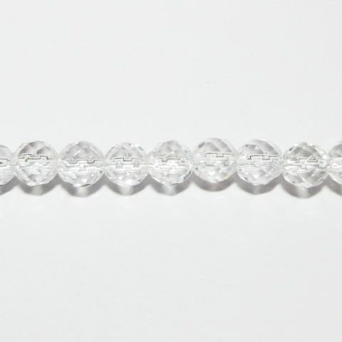 最高級天然 水晶ネックレス6mm 64面カット60cm