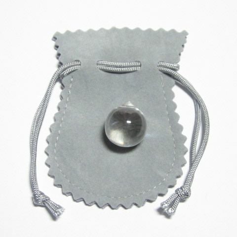 最高級 天然 水晶 如意宝珠15mm　袋付