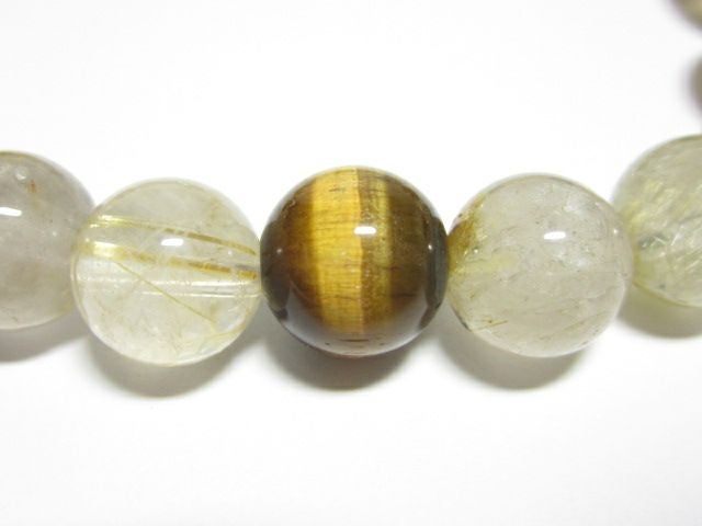 パワーストーン金運のルチルクォーツ・ルチルクォーツ・タイガーアイブレスレット