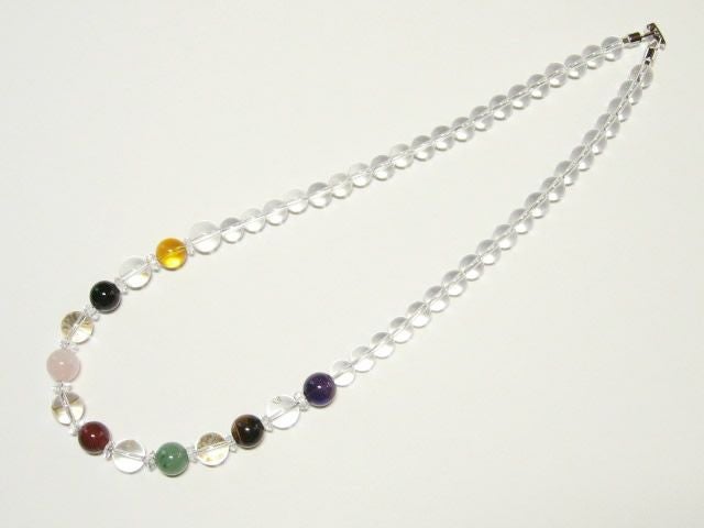開運・幸運・水晶七福神七色厄除けパワーストーンネックレス