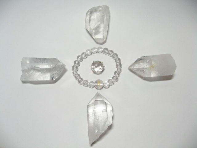  水晶浄化用ポイント・水晶原石六角柱で浄化する