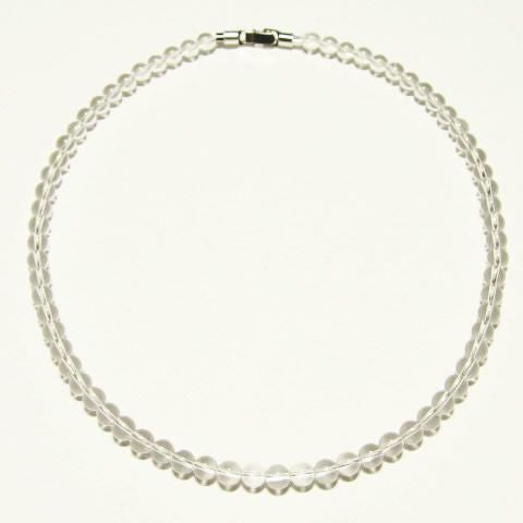 本物の水晶ネックレス6mm丸 40cm・50cm・60cm ／天然石のPAX