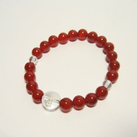 干支守護神 虚空蔵菩薩　赤メノウ8mm数珠ブレスレット